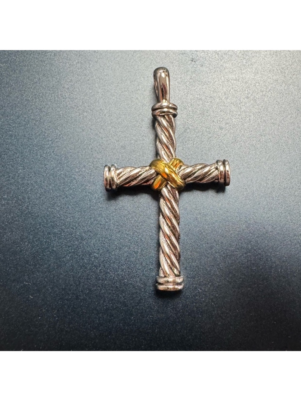 DAVID YURMAN STERLING SILVER & GOLD CROSS  CABLE TWIST 💎